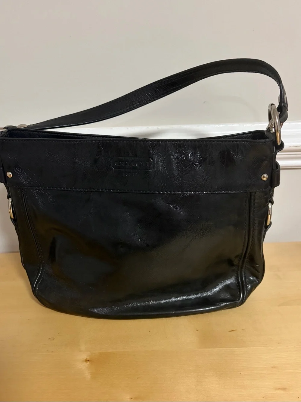 Coach Black Leather Hobo Shoulder Bag